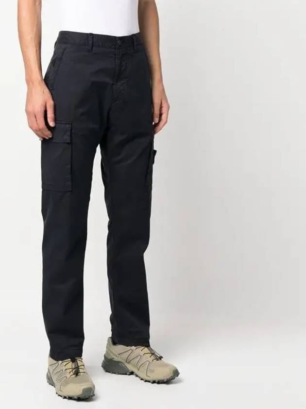 Logo Patch Cargo Cotton Straight Pants Navy - STONE ISLAND - BALAAN 5