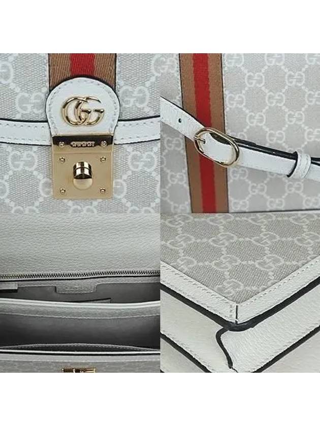 651055 Ophidia Web Small GG Beige White Canvas Top Handle 2WAY - GUCCI - BALAAN 5