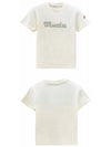 8C00016 829HP 034 Lettering Logo Round Short Sleeve T shirt Ivory Women s TJ - MONCLER - BALAAN 4