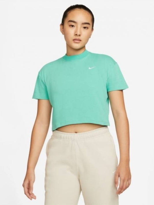 Women's Logo Crop Short Sleeve T-Shirt Coral - NIKE - BALAAN 2