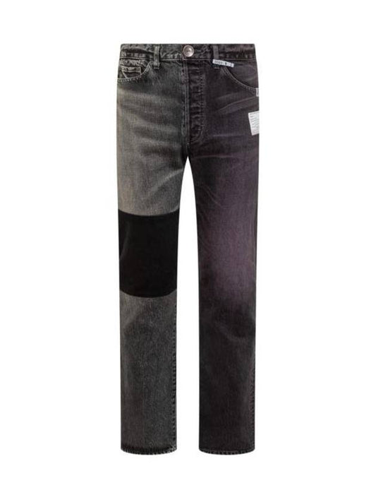 Two Tone Denim Straight Jeans Black - MIHARA YASUHIRO - BALAAN 1