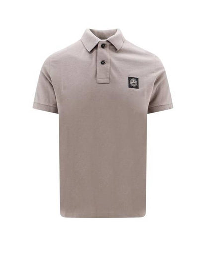 Pique Stretch Cotton Short Sleeve Polo Shirt Dove Grey - STONE ISLAND - BALAAN 2