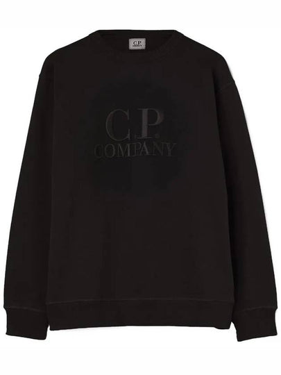 Diagonal Fleece Logo Embroidered Sweatshirt Black - CP COMPANY - BALAAN 2