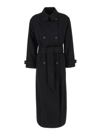 Double Brested Twill Cotton Trench Coat Black - A.P.C. - BALAAN 2