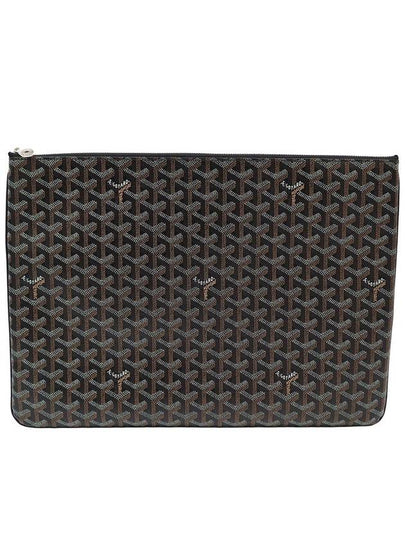 Men s Leather Clutch Bag Black Goyard APMSENAT2 GM 01 Goyardin Canvas Senna - GOYARD - BALAAN 2