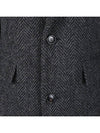 chevron pattern wool single-breasted structured coat gray black - AMI - 8