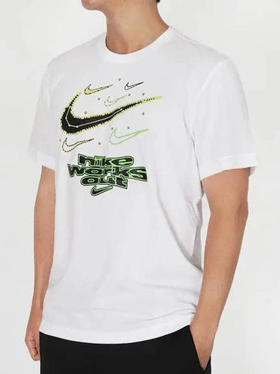 Dri Fit Works Out Short Sleeve T-Shirt White - NIKE - BALAAN 2