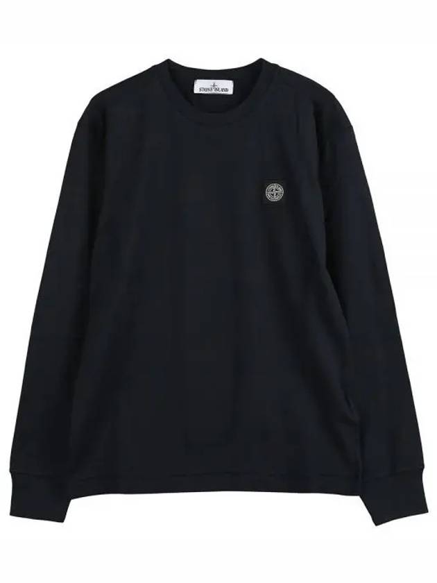 Logo Patch Long Sleeve T-Shirt Navy - STONE ISLAND - BALAAN 2