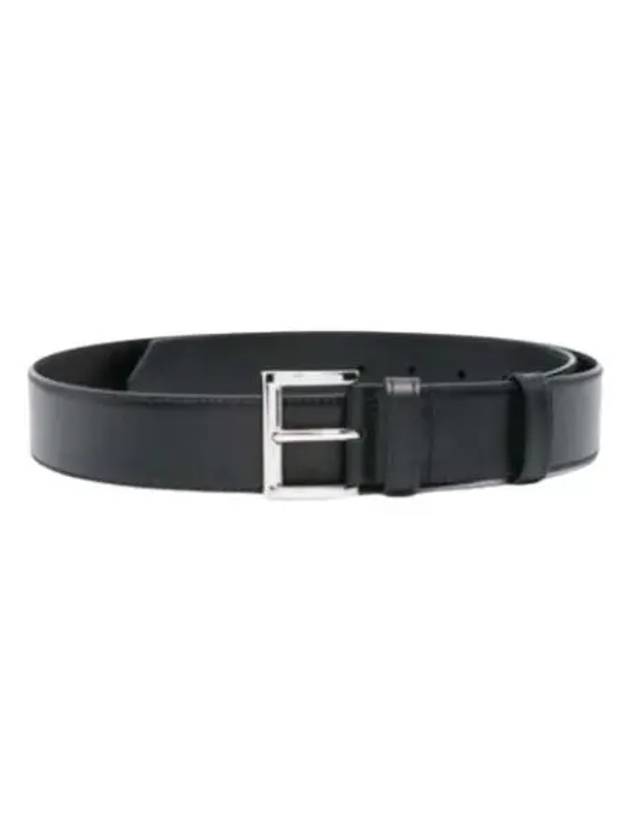 Triangle Logo Leather Belt Black - PRADA - BALAAN 2