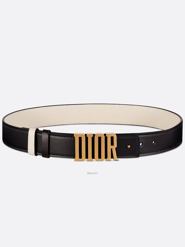 D Fence 30MM Smooth Calfskin Reversible Belt Black - DIOR - BALAAN 2