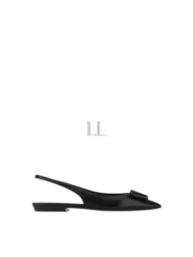 Women's Anais Patent Logo Slingback Flats Black - SAINT LAURENT - BALAAN 2