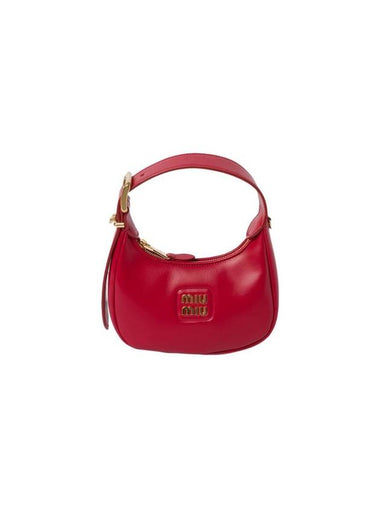 Logo Leather Hobo Shoulder Bag Red - MIU MIU - BALAAN 1