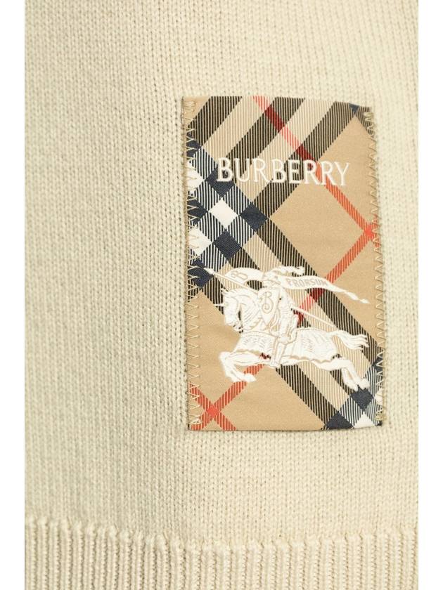 Check Label Wool Knit Top Nutmeg - BURBERRY - BALAAN 6