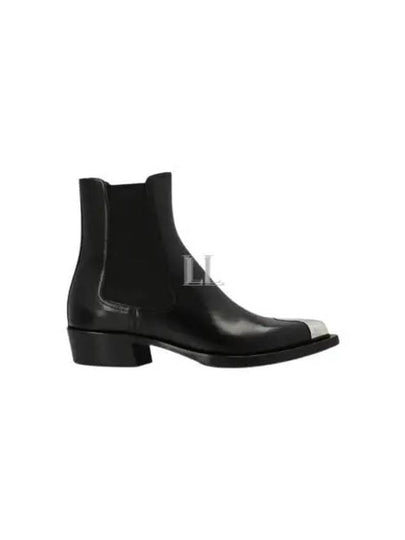 Metal Toe Cap Middle Boots Black - ALEXANDER MCQUEEN - BALAAN 2