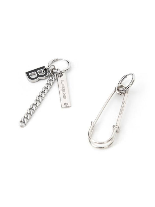 BBD B Logo Safety Pin Earring 1 Set Silver - BLACKBLOND - BALAAN 2