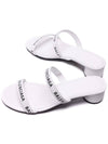 Women's Logo Round Sandals Heel White - BALENCIAGA - BALAAN.