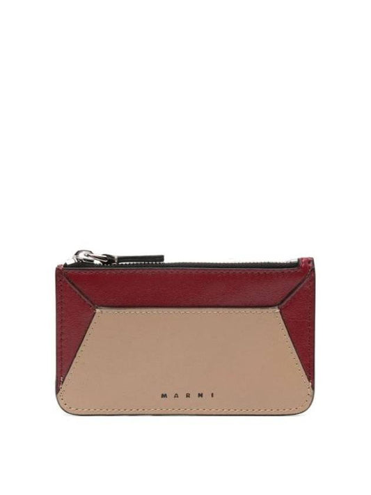 logo print leather card holder PFMI0053U0P2644 - MARNI - BALAAN 1