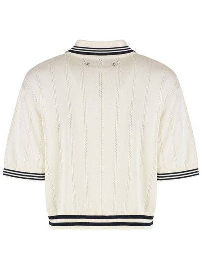 Golden Goose Martha Openwork-Knit Polo Shirt - GOLDEN GOOSE - BALAAN 2