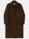 Oversized Out Pocket Felt Mac CoatBrownW - KINETO - BALAAN 3