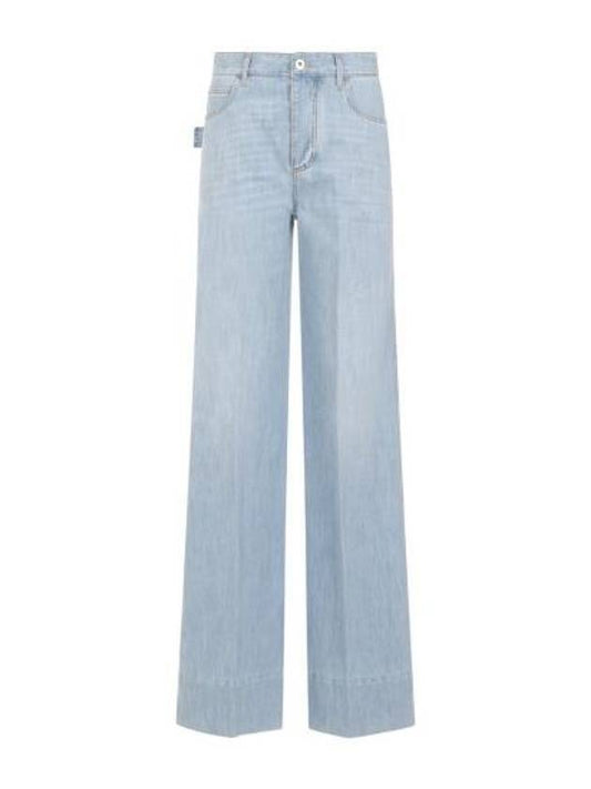 Wide Leg Denim Jeans Light Bleach - BOTTEGA VENETA - BALAAN 1