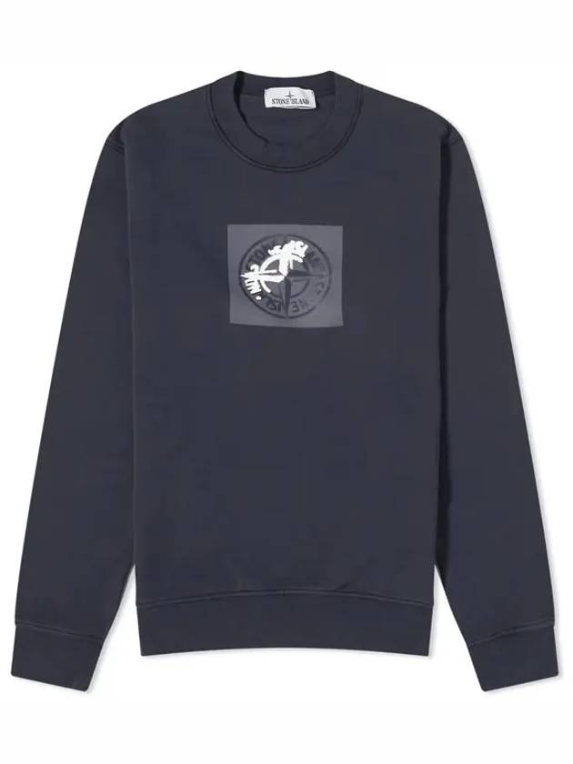 Institutional One Print Jersey Cotton Knit Top Navy - STONE ISLAND - BALAAN 2