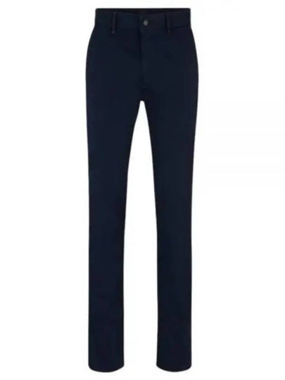 Slim Fit Stretch Cotton Satin Chino Straight Pants Navy - HUGO BOSS - BALAAN 2