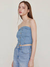 Louis bustier denim top light blue - LESEIZIEME - BALAAN 3