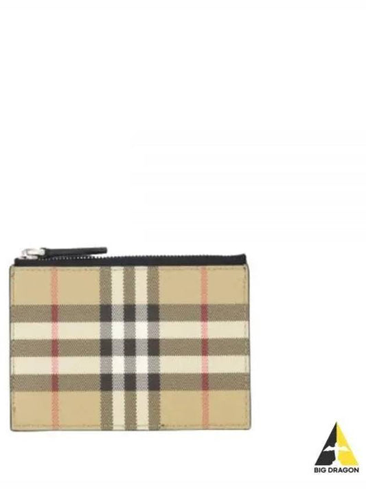 Vintage Check Leather Card Wallet Beige - BURBERRY - BALAAN 2