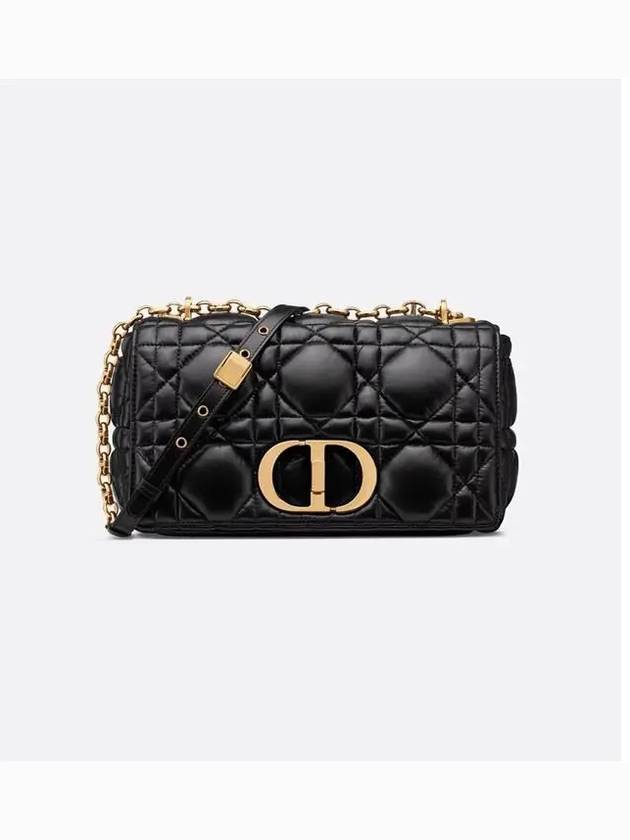 Caro Quilted Supple Cannage Calfskin Medium Cross Bag Black - DIOR - BALAAN 2