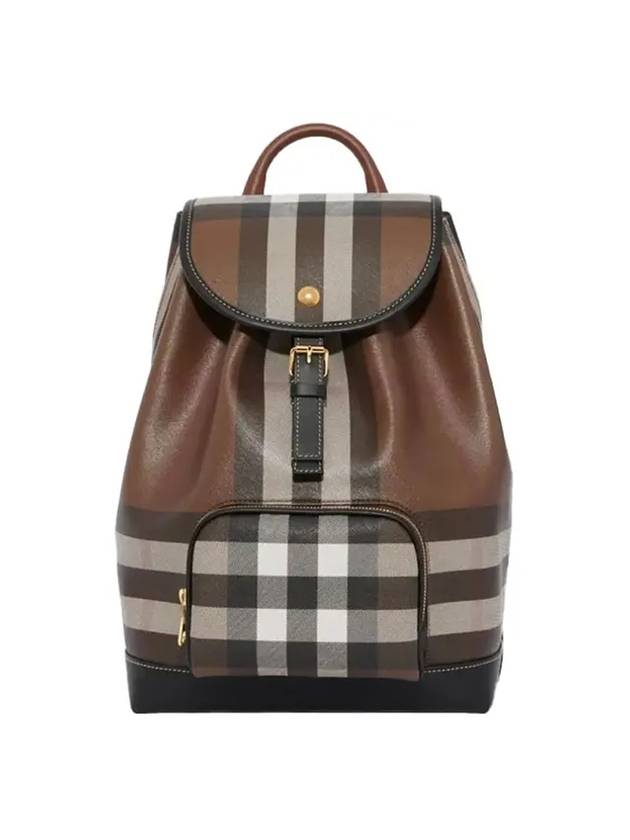 Leather Backpack Brown - BURBERRY - BALAAN.