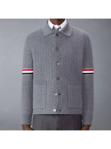 Quilted armband merino wool and cotton work jacket MKJ120A Y1003 35 - THOM BROWNE - BALAAN 1