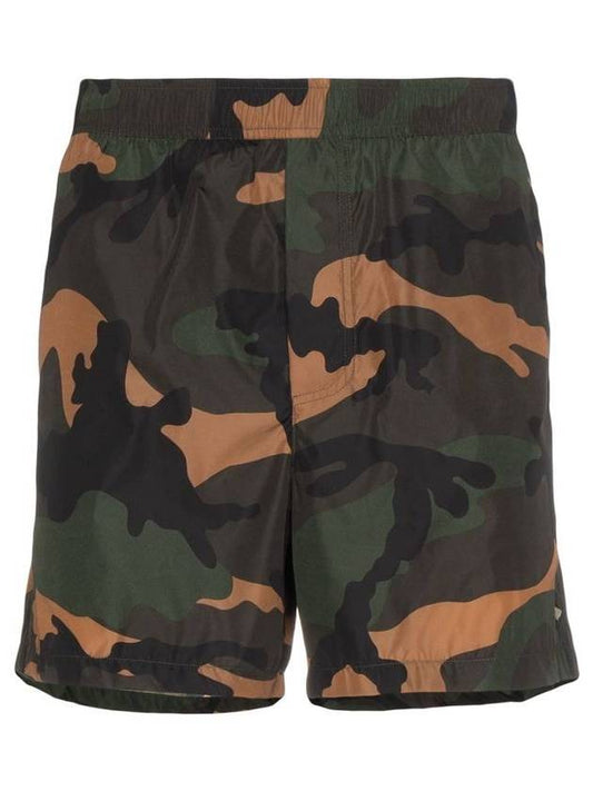 Camouflage Swim Shorts Green - VALENTINO - BALAAN 1