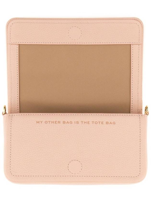 'The Mini Bag' Pink Crossbody Bag With Logo Detail In Hammered Leather Woman - MARC JACOBS - BALAAN 5