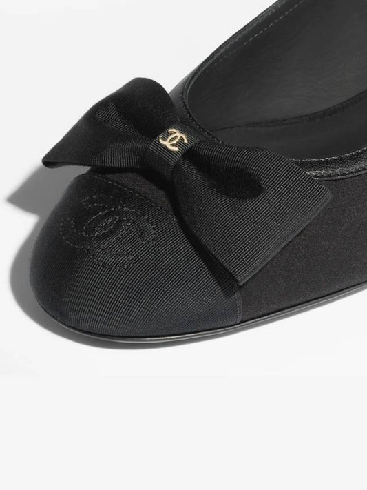 Ribbon Logo Slingback Flat Shoes Shoes Shoes Black - CHANEL - BALAAN 2