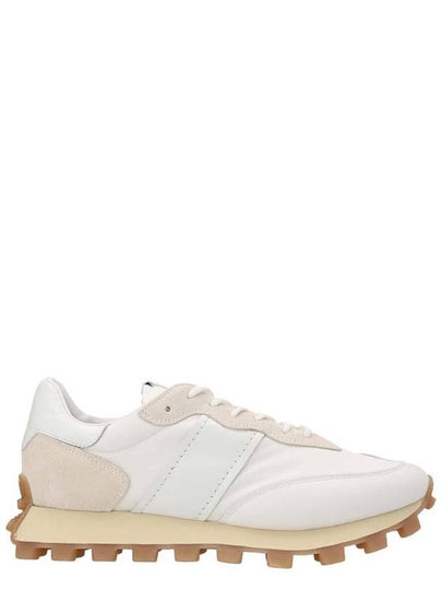 Paneled Lace-up Suede Leather Low Top Sneakers White - TOD'S - BALAAN 2