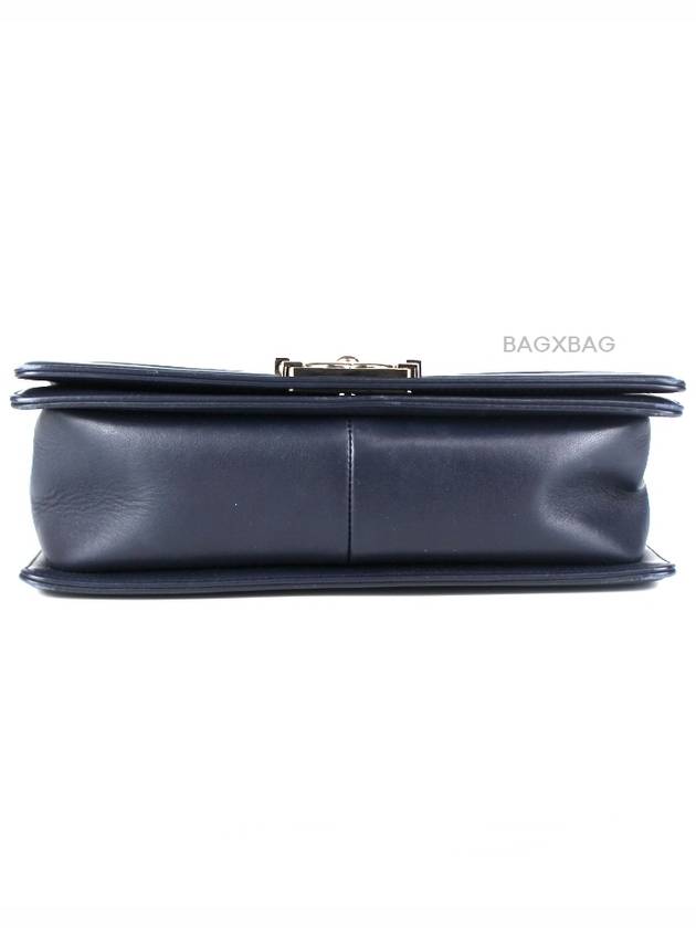 CH Chevron Boy Bag Medium Navy Silver CH41BG198 - CHANEL - BALAAN 4