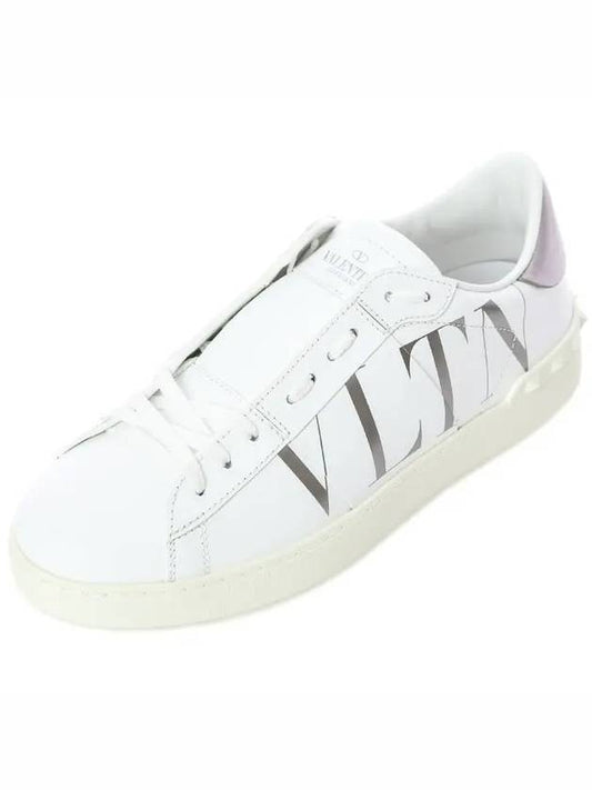 Men's VLTN Logo Open Low Top Sneakers White - VALENTINO - BALAAN 2