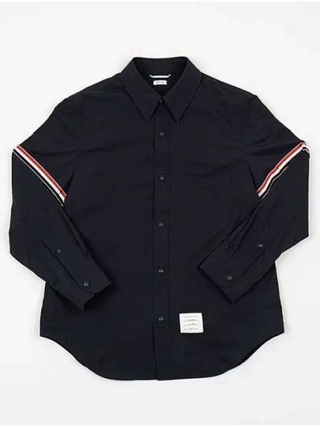 Three Stripes Armband Nylon Long Sleeve Shirt Navy - THOM BROWNE - BALAAN 2