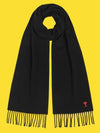 Small Heart Logo Classic Wool Scarf Black - AMI - BALAAN 9