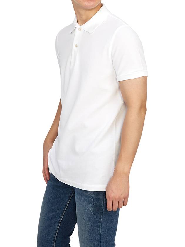 Men's Classic Tennis Short Sleeve Polo Shirt White - TOM FORD - BALAAN 8