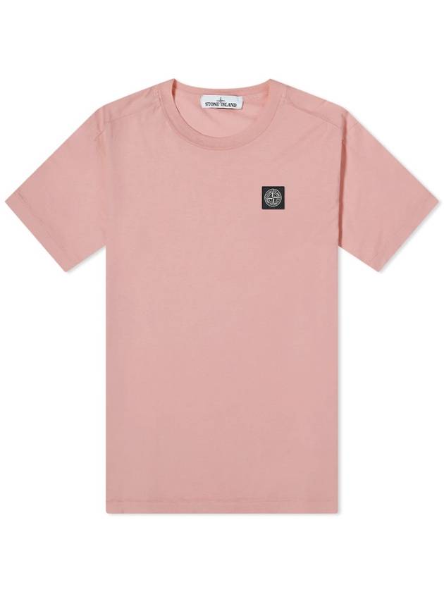 Logo Patch Short Sleeve T-Shirt Rose Quartz - STONE ISLAND - BALAAN 1