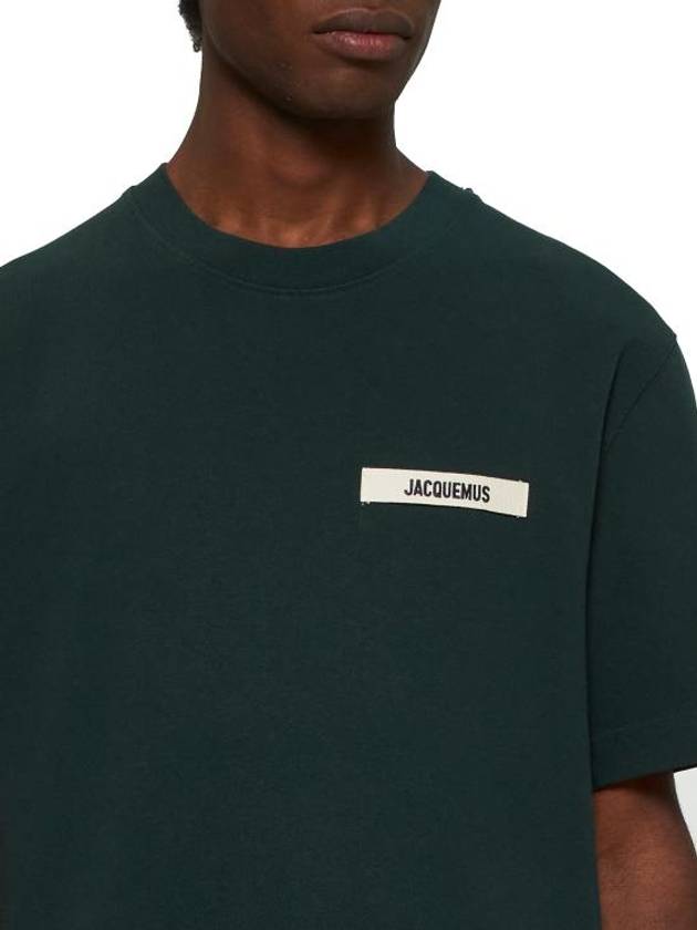 Le Gros Grain Logo Short Sleeve T-Shirt Green - JACQUEMUS - BALAAN 5