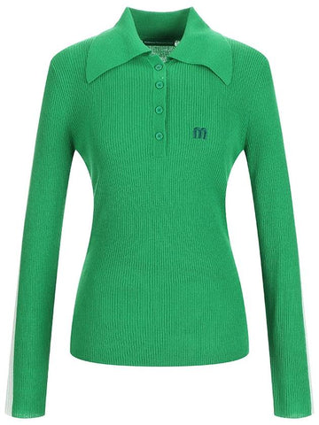 long collar 100% wool knitgreen - MILESANDMILESANDMILES - BALAAN 1