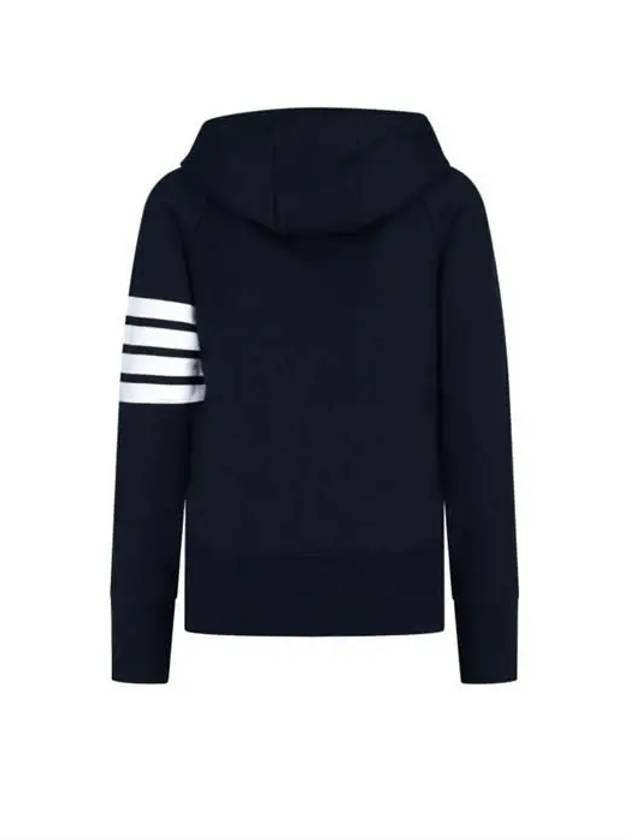 Engineered 4 Bar Diagonal Zip Up Hoodie Navy - THOM BROWNE - BALAAN 3