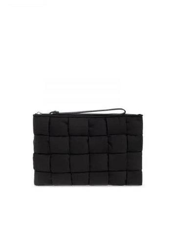 Cassette Small Flat Clutch Bag Black - BOTTEGA VENETA - BALAAN 1