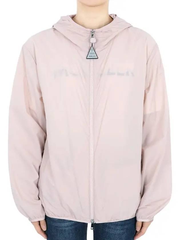 Fegeo Logo Patch Zip Up Hoodie Light Pink - MONCLER - BALAAN 3