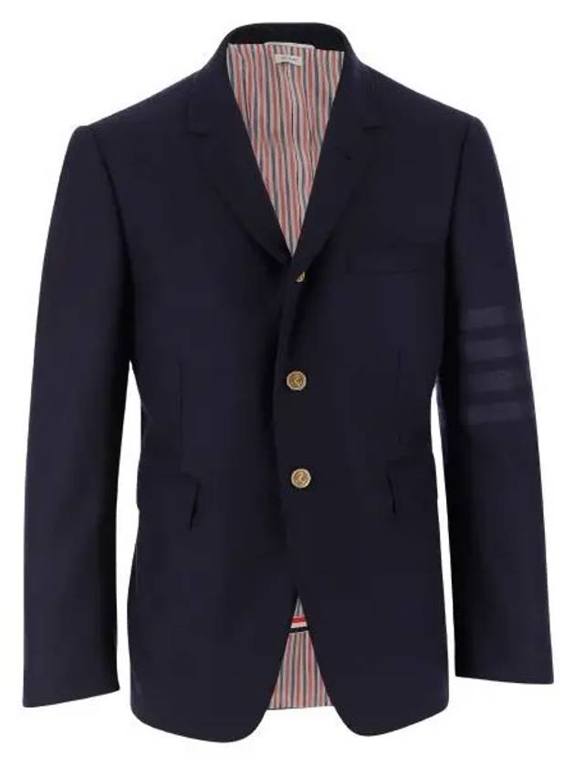 Men's Diagonal Armband Cashmere Flannel Classic Jacket Navy - THOM BROWNE - BALAAN 2