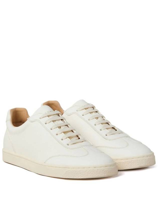 Grain Leather Low Top Sneakers White - BRUNELLO CUCINELLI - BALAAN 3