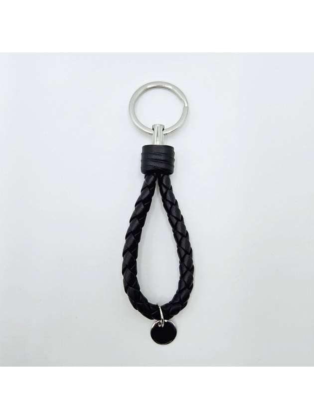 Intrecciato Leather Key Holder Black - BOTTEGA VENETA - BALAAN 3