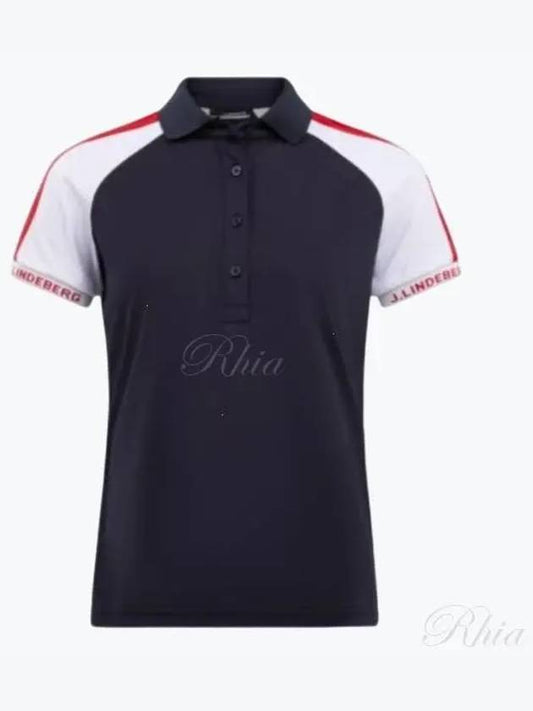 Women's Perinne Polo Short Sleeve T-Shirt Navy - J.LINDEBERG - BALAAN 2